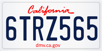 CA license plate 6TRZ565