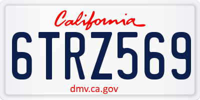 CA license plate 6TRZ569