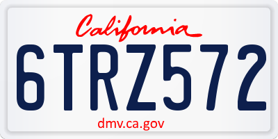 CA license plate 6TRZ572