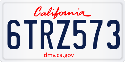 CA license plate 6TRZ573