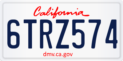 CA license plate 6TRZ574