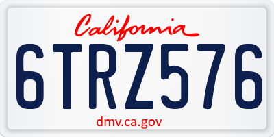 CA license plate 6TRZ576