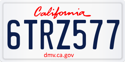 CA license plate 6TRZ577