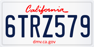 CA license plate 6TRZ579