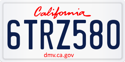 CA license plate 6TRZ580