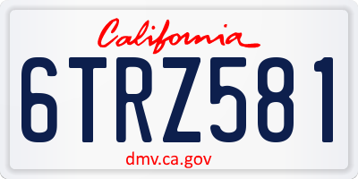 CA license plate 6TRZ581