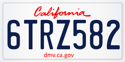 CA license plate 6TRZ582