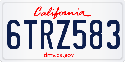 CA license plate 6TRZ583