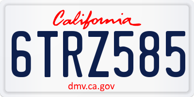 CA license plate 6TRZ585