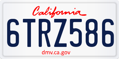 CA license plate 6TRZ586