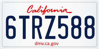 CA license plate 6TRZ588