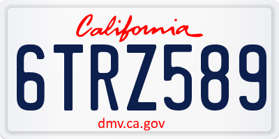 CA license plate 6TRZ589