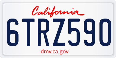 CA license plate 6TRZ590