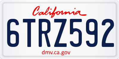 CA license plate 6TRZ592