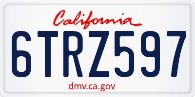 CA license plate 6TRZ597