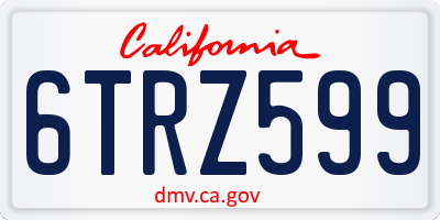 CA license plate 6TRZ599