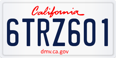 CA license plate 6TRZ601