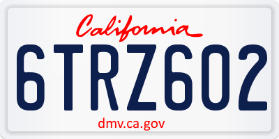 CA license plate 6TRZ602