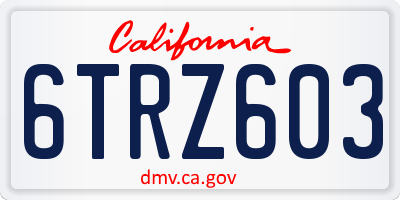 CA license plate 6TRZ603