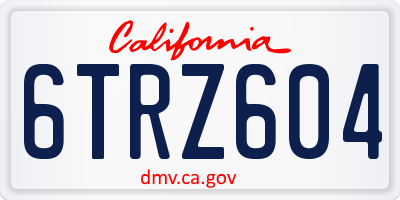 CA license plate 6TRZ604