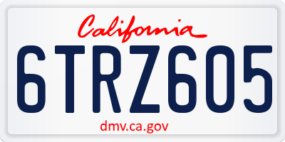 CA license plate 6TRZ605