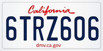 CA license plate 6TRZ606