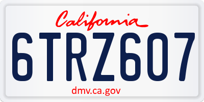 CA license plate 6TRZ607