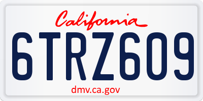 CA license plate 6TRZ609