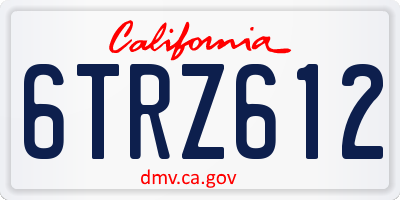 CA license plate 6TRZ612