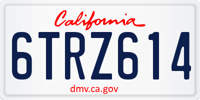 CA license plate 6TRZ614