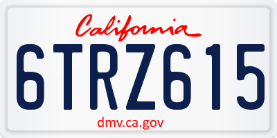 CA license plate 6TRZ615