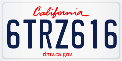 CA license plate 6TRZ616