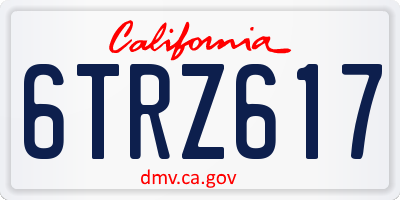 CA license plate 6TRZ617