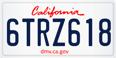 CA license plate 6TRZ618