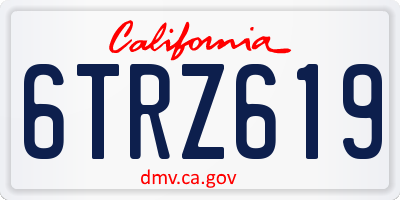 CA license plate 6TRZ619