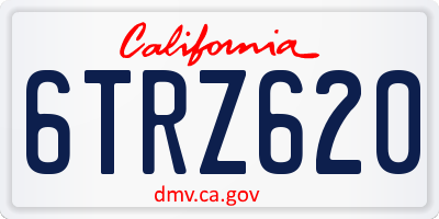 CA license plate 6TRZ620