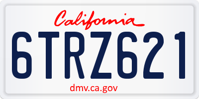 CA license plate 6TRZ621