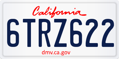 CA license plate 6TRZ622