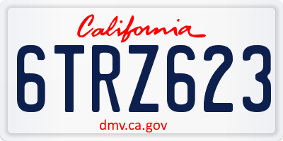 CA license plate 6TRZ623