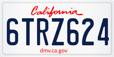 CA license plate 6TRZ624