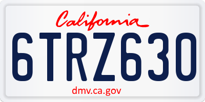 CA license plate 6TRZ630