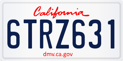 CA license plate 6TRZ631