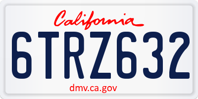 CA license plate 6TRZ632