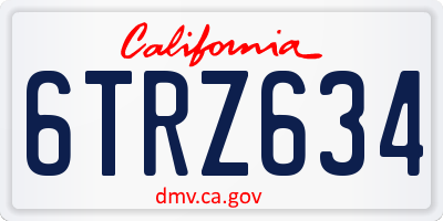 CA license plate 6TRZ634