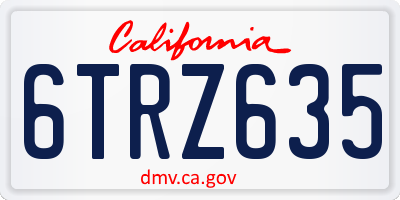 CA license plate 6TRZ635