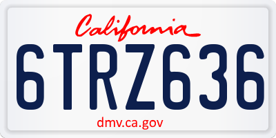 CA license plate 6TRZ636