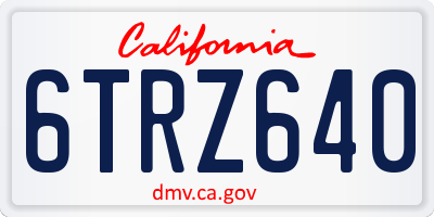 CA license plate 6TRZ640