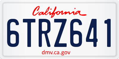 CA license plate 6TRZ641