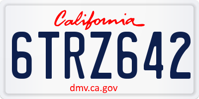 CA license plate 6TRZ642