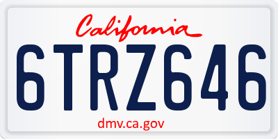 CA license plate 6TRZ646
